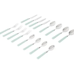 Merk Bestekset In Koker Blauw,Groen,Roze,Taupe,Zwart New