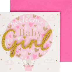 Office Essentials 3D-Geboortekaart Blauw,Roze