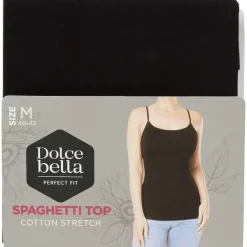 Dolce Bella Spaghetti-Top Zwart Clearance
