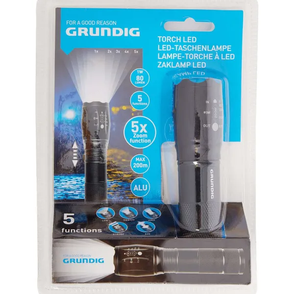 Grundig Zaklamp Zwart Outlet
