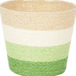 Merk Home Accents Bloemenmand Met Strepen Grijs,Groen,Oranje