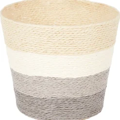 Merk Home Accents Bloemenmand Met Strepen Grijs,Groen,Oranje