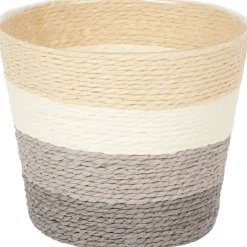 Merk Home Accents Bloemenmand Met Strepen Grijs,Groen,Oranje,Roze Discount