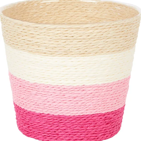 Merk Home Accents Bloemenmand Met Strepen Grijs,Groen,Oranje,Roze Discount