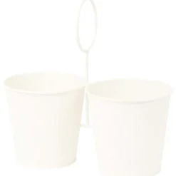 Merk Home Accents Duo Bloempot In Houder Zwart,Groen,Wit Sale