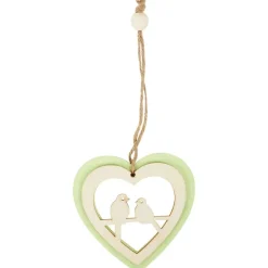 Merk Houten Hanger Groen,Roze,Wit New