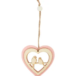 Merk Houten Hanger Groen,Roze,Wit New