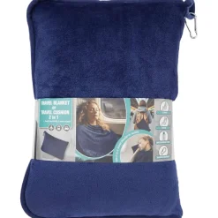 Froyak 2-In-1 Reisdeken & Reiskussen Beige,Blauw,Grijs