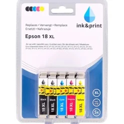 Office Essentials Ink & Print Inktcartridges Epson 18 Xl Zwart,Blauw,Roze,Geel Online
