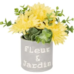 Merk Kunstbloem In Pot Met Tekst Roze,Wit,Geel Sale