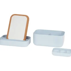 Max & More Make-Up-Organizer Met Spiegel Blauw