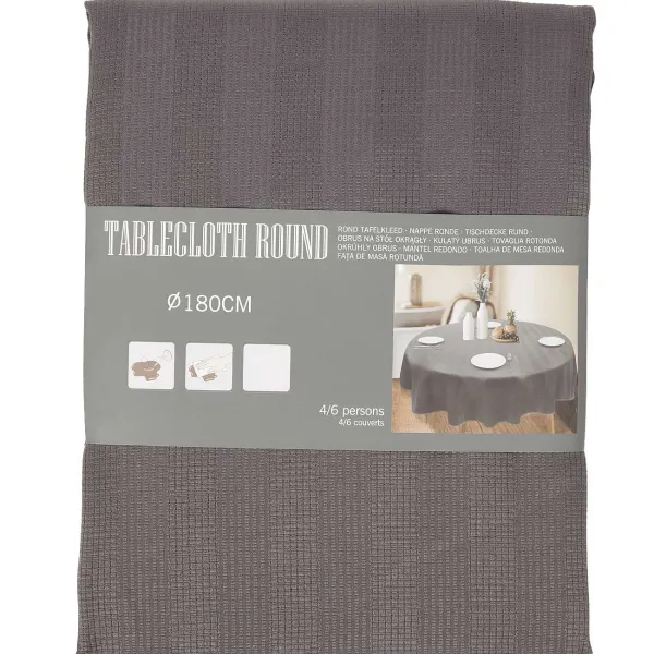 Merk Rond Tafelkleed Grijs,Groen,Wit Hot