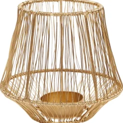 Merk Theelichthouder Zwart,Goud New