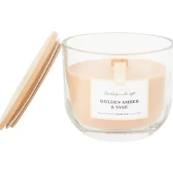 Candra Treewick Geurkaars Met Houtlont Blauw,Taupe,Wit Sale