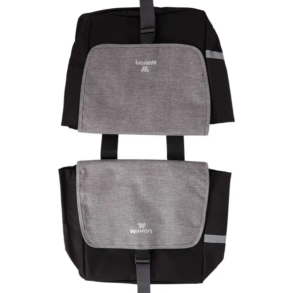 Walfort Dubbele Fietstas Zwart,Grijs