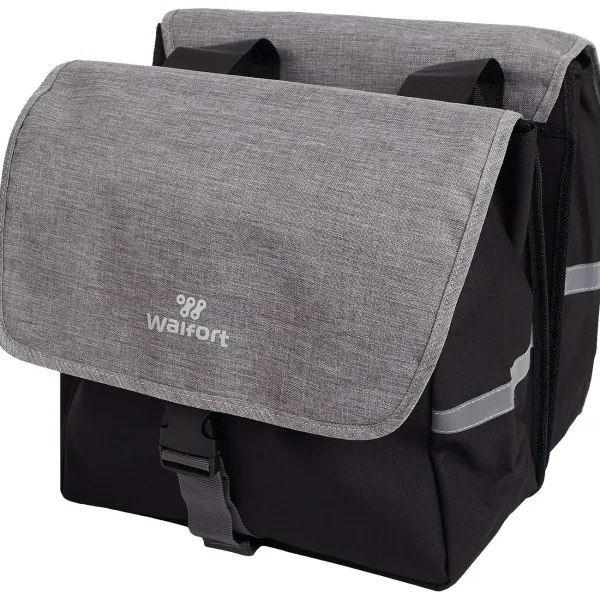 Walfort Dubbele Fietstas Zwart,Grijs