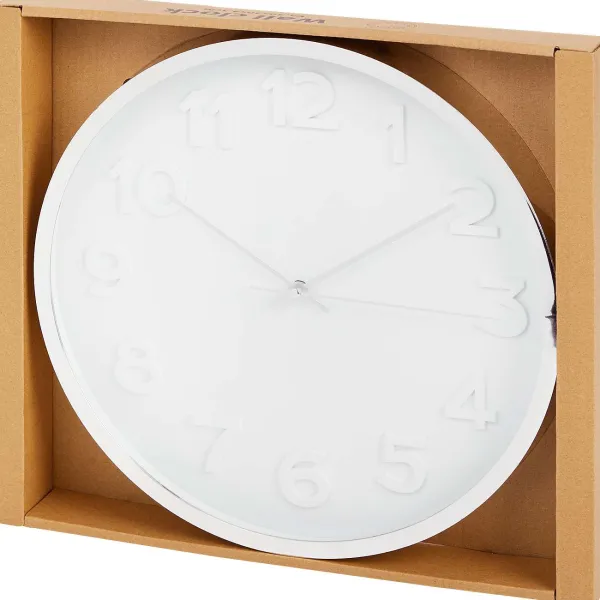 Merk Wandklok Goud,Zilver,Wit Outlet